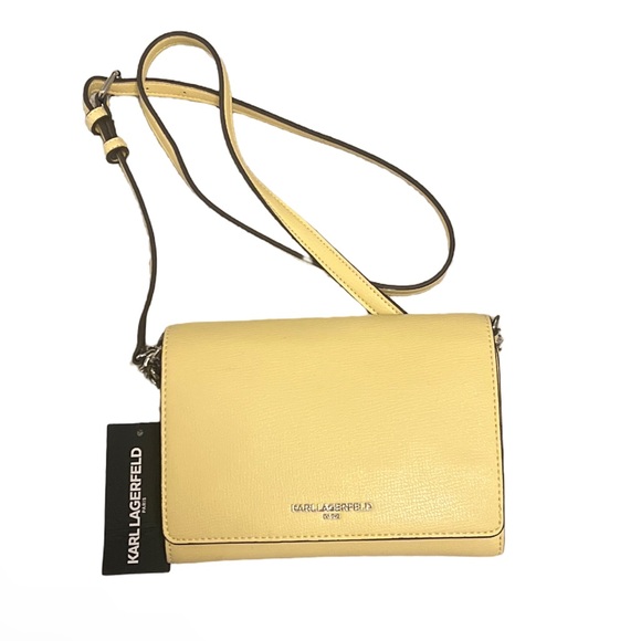 Karl Lagerfeld yellow Connie cross body purse new - Picture 2 of 5
